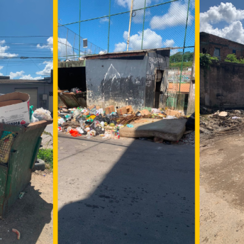EM MEIO AOS ENTULHOS E AO ABANDONO: Maquiagem da Prefeitura falha e lixo sufoca moradores e pacientes em Simões Filho